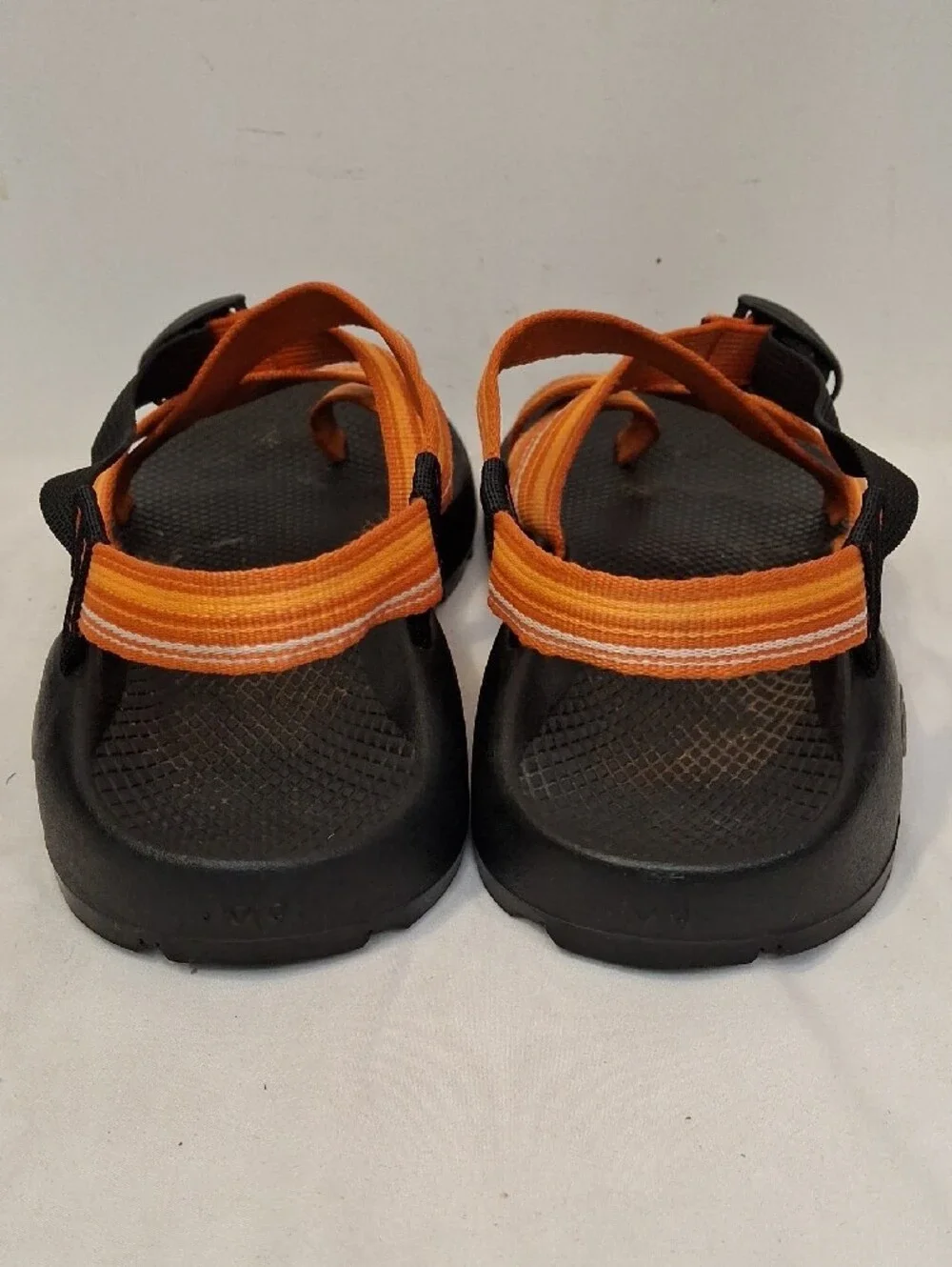 Chaco Men's Black w/ Orange Striped Adjustable Straps Z/Cloud Sandals